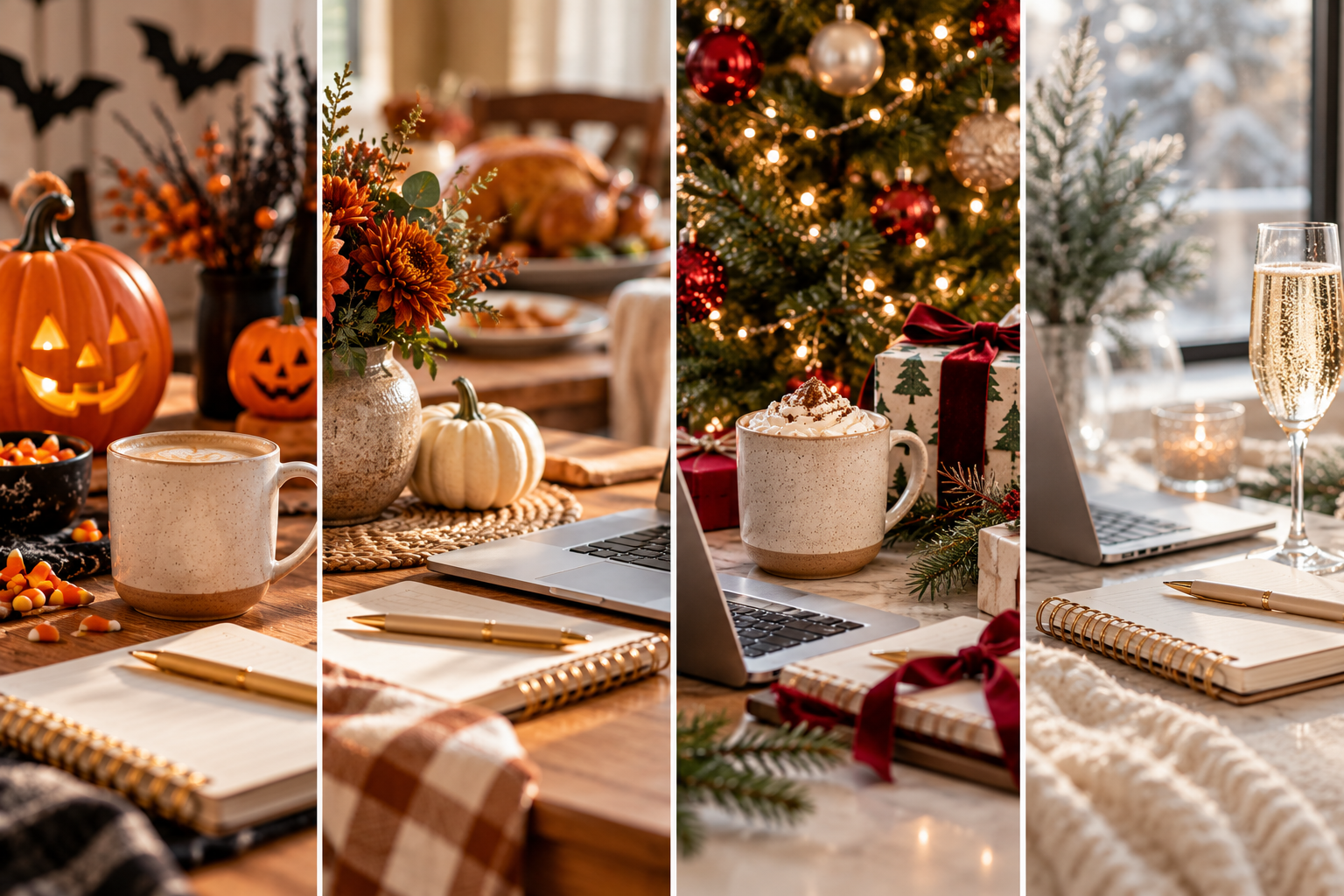 Seasonal Cozy Workspace Collage